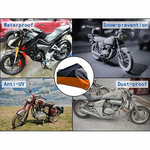 Motorcycle Cover Waterproof Heavy Duty For Winter Outside Storage Snow Rain XXL - Bild 5 von 12