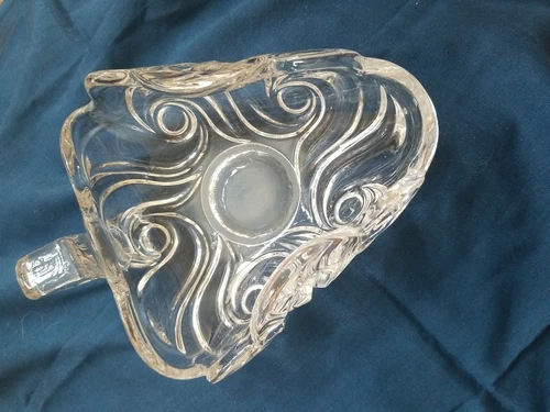 FOSTORIA Triangular Handled Nappy Victoria Clear AMERICAN PATTERN Loop