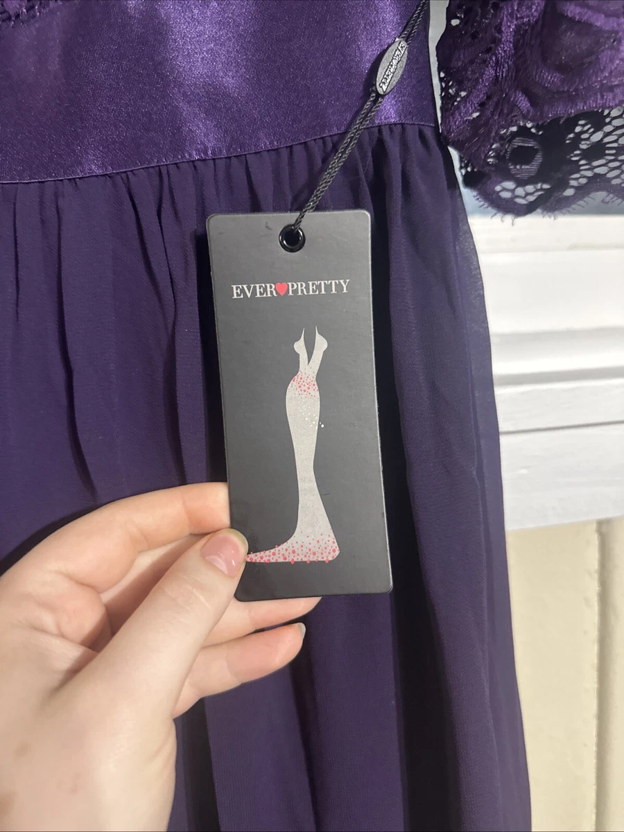 ever pretty purple bridesmaid dresses Ever-Pretty V-Neckline Long Sleeve Chiffon Formal Mother of the Bride Dress
