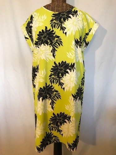 LOFT - VESTIDO AMARILLO NEGRO FLORAL MANGA CORTA CORTA - SP - Imagen 3 de 5