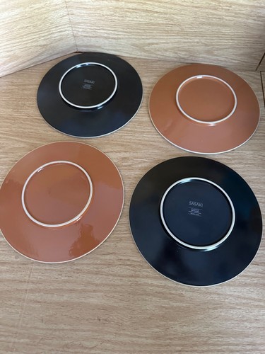 SASAKI COLORSTONE BLACK MATTE Cinnabar 7 1/2' SALAD PLATE JAPAN VIGNELLI DESIGNS - Picture 3 of 9