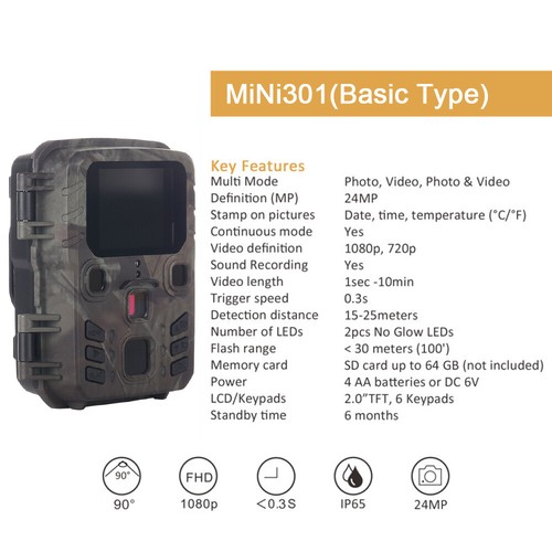 Motion Activated Night Vision Trail Camera 0.3S Trigger Speed Waterproof Wildlif - Picture 9 of 9