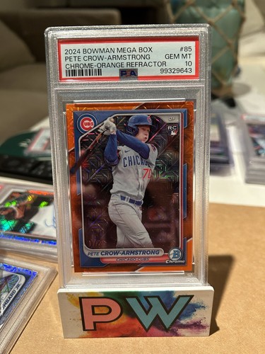 Pete Crow Armstrong 2024 Bowman Mega Box Chrome Orange Refractor /25 Psa 10