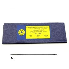 C.S. Osborne Pack Of 12 Straight 3-Square Point Needles 506, Size 6", 14 Gauge