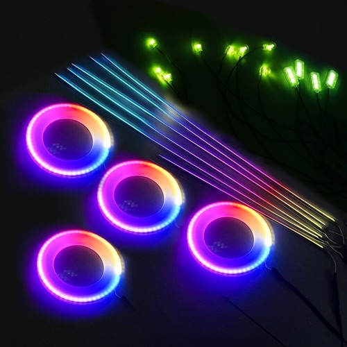 18x Lámpara de atmósfera sinfónica de luz LED ambiental multicolor RGB interior coche - Imagen 8 de 15