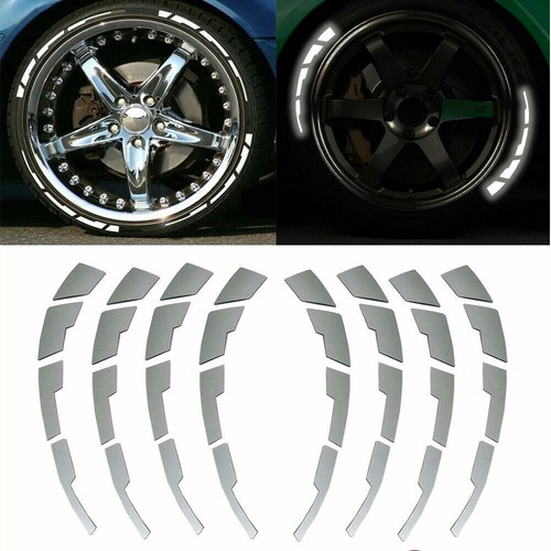 8 Groups White Car Tire Reflective Lettering Sticker Blade Style Decor Accessory - Afbeelding 1 van 12