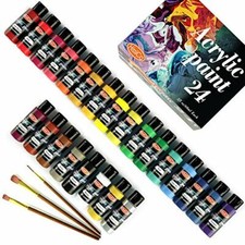 Acrylic Paint Set of 24 Colors 2fl oz 60ml bottles,Non Toxic 24 Colors Acrylic