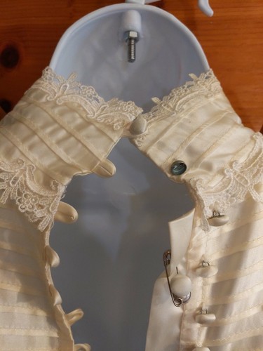 Vtg Gunne Sax Romantic Renaissance Ivory Satin Lace Victorian Wedding Dress Sz 9 - Picture 9 of 12