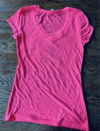 Hot Coral Pink Glittery Palm Trees Las Vegas Tourist Tee med Y2K Vintage - Picture 5 of 5