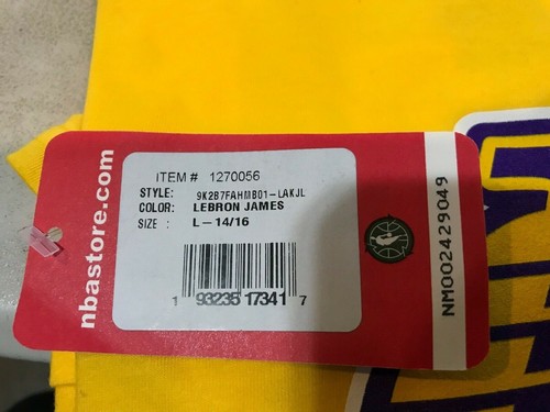 NBA YOUTH LEBRON JAMES LA LAKERS NAME & NUMBER TEAM T-SHIRT Size Large 14/16 - Picture 3 of 5