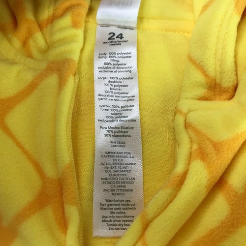 Carter's Baby Halloween Costume, Little Pineapple Sz 24 Months Yellow Part Only - Picture 6 of 11