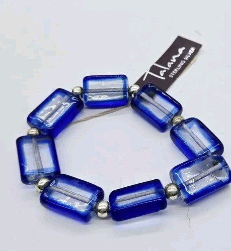 TALANA Lucite Stretch Armband Slip ON Runway klar blau One Size Vintage - Bild 4 von 6