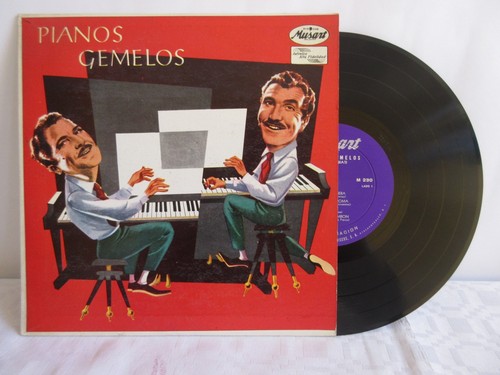 ENRICO CABIATI (PLAYING 2 PIANOS) -PIANOS GEMELOS- MEXICAN 10" LP PIANO JAZZ - Picture 3 of 5