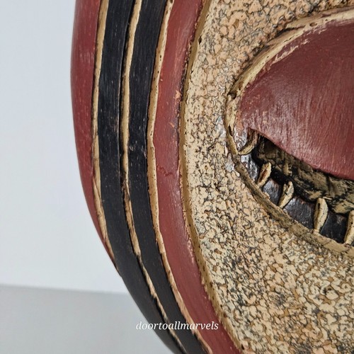 Ghana Handcrafted Wood Tribal Ashanti Mask 10" Carved Painted - Picture 3 of 10
