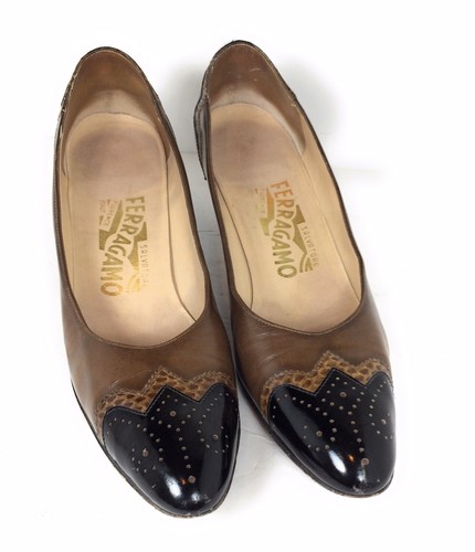 Salvatore Ferragamo Shoes Womens Size 7 AA Two Tone Color WingTip 2