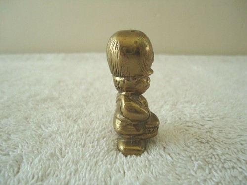 Vintage Made In India Solid Brass Miniature Drummer Man Figurine " BEAUTIFUL " - Picture 7 of 8