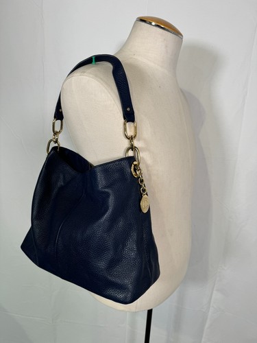 Tommy Hilfiger Hobo Bag Schultertasche Handtasche dunkelblau echt Kiesel Leder - Bild 14 von 17