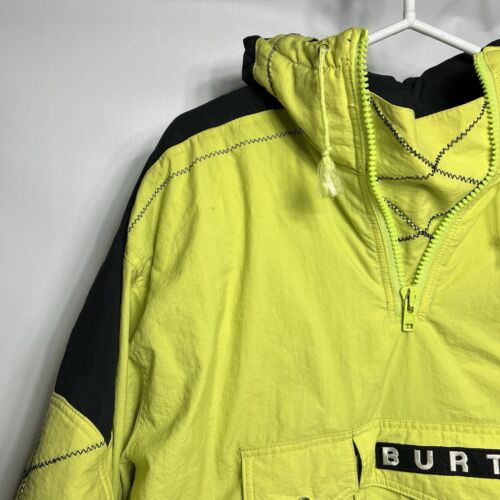 VTG Burton Free Line Snowboard Jacket 1989 Mens Size Medium Yellow Black Green - Picture 4 of 24