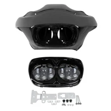 Inner & Outer Fairing Dual LED Headlight Fit For Harley Road Glide FLTR 98-13