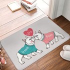 French dog Doormat Kisses Bath Kitchen Mat Prayer Carpet Flannel Modern Decor