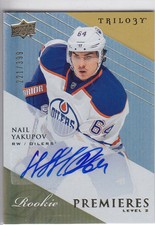 2013-14 UD TRILOGY NAIL YAKUPOV RC AUTO /399 #102 LEVEL 2