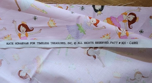 2 pc 1-1/2 YDS Kate Honarvar Princess Ballet Dance Timeless Treasures Fabric 44" - Picture 10 of 12