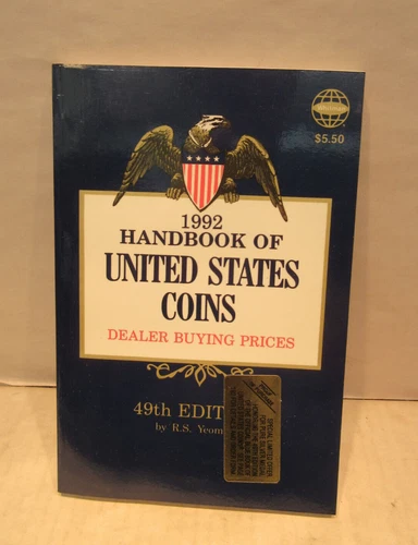 1992 Blue Book Handbook United States Coins 49th Edition R.S. Yeoman Softcover