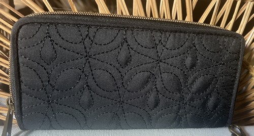 Travelon Geldbörse Kalbsleder sicherer Ausweis RFID-Schutz Damen Reißverschluss Clutch schwarz neu ohne Etikett - Bild 4 von 8