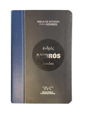 Biblia De Estudio Para Hombres ''Andros'' RVC,  Imitacion Piel Azul 2 Tonos, Index