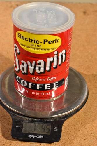 Vintage 1960s Savarin Coffee 1 Pound Tin Can FULL UNOPENED Electric-Perk Blend - Picture 8 of 8