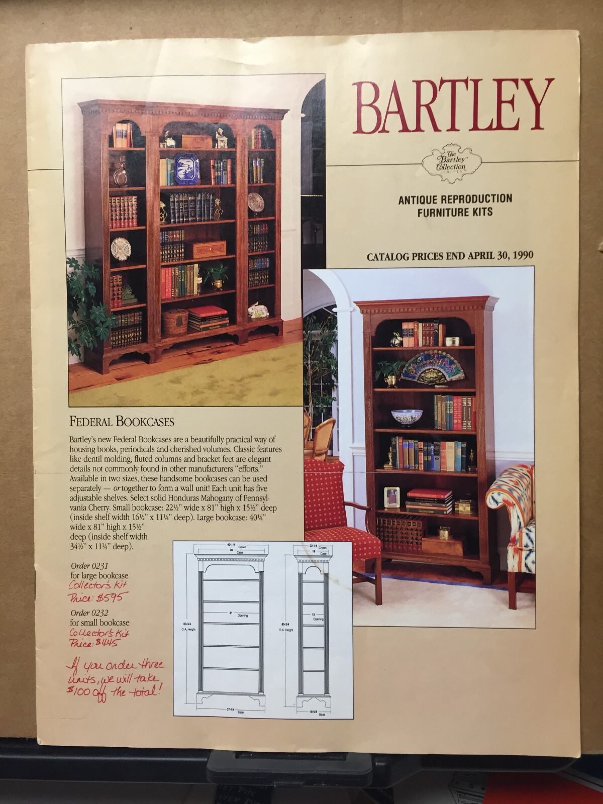 Vtg The Bartley Collection Antique Reproduction Kit Furniture ...