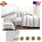 Versatile Twin Xl Farmhouse Bedding Set - Reversible Striped Quilt & Sham