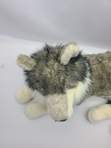 Vintage Cascade Large Grey White Wolf Plush Stuffed Animal Resting - Picture 8 of 24
