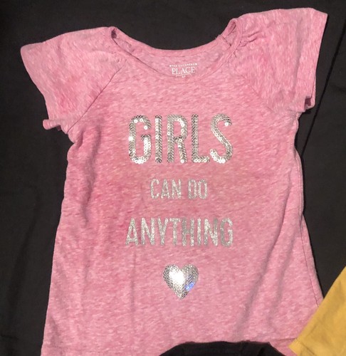 Girls (3) piece Lot Of T-Shirts Girls Can Do Anything Size 4T #1099 - Picture 2 of 19