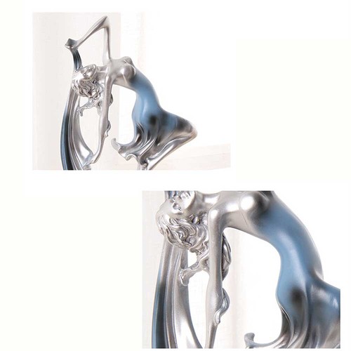 Modern Resin Art Deco Sculpture Abstract Dancing Girl Statue Home Decor 22cm USA - Picture 3 of 12