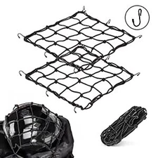 2Pack 15.7"x15.7" Cargo Net Small Cargo net Net Stretches to 31.5"x31.5" Bung...