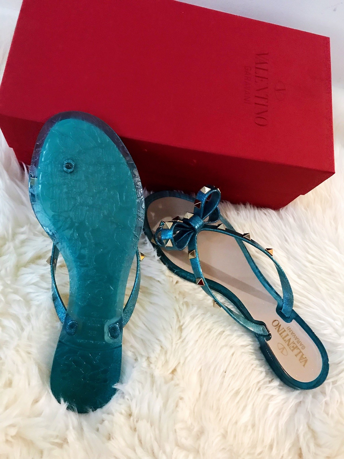 VALENTINO GARAVANI GARAVANI GARAVANI 'Rockstud' Flip Flop bluee sz 37 ffb27f VALENTINO GARAVANI GARAVANI GARAVANI 'Rockstud' Flip Flop bluee sz 37 ffb27f