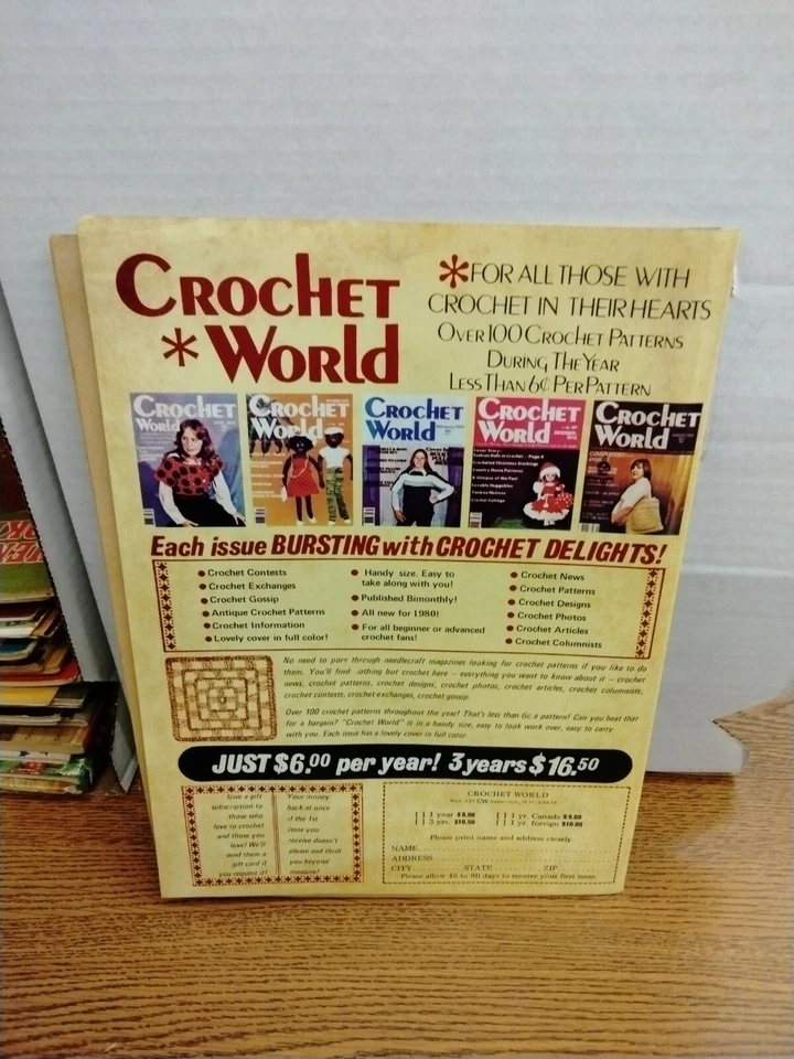 Crochet Pattern Book Crochet World October 1981 Featuring Cute Country Cousins - Image 2 of 2