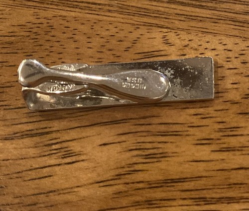 Barra de corbata clase tono plata vintage de Hickok - Imagen 2 de 3