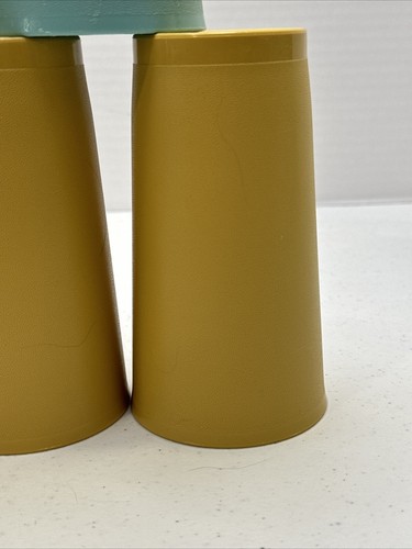 Lote de 5 vasos Tupperware vintage 12 oz #873 cosecha oro gris turquesa - Imagen 5 de 17