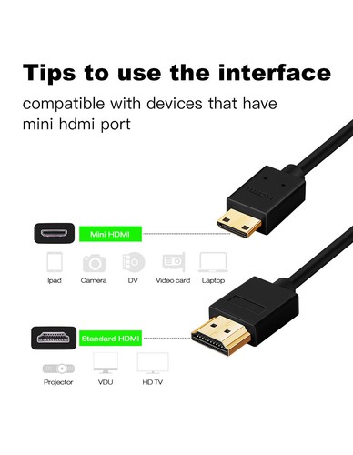 Shuliancable High Speed Mini HDMI Cable 1m 1.5m 2m 3m 5m Male to Male 4K 3D 1080 - Afbeelding 11 van 12