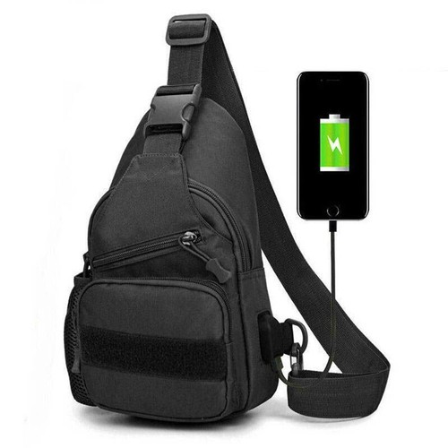 Men Backpack Tactical Sling Bag Chest Shoulder Fanny Pack Cross Body Molle Pouch - Picture 20 of 36