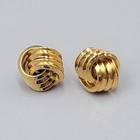 Vintage Stud Pierced Earrings Gold tone Square Wire Knot Studs 1/2"