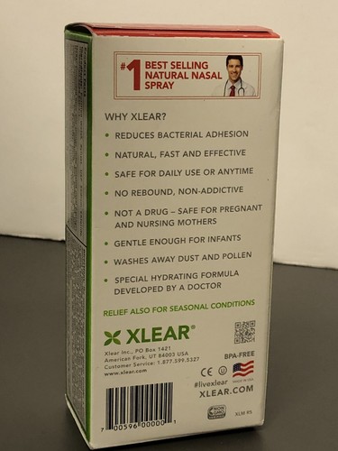 Xlear Sinus Care Saline Nasal Spray with Xylitol, 45ml. BRAND NEW. EXP:09/2027. - 第 2/3 張圖片