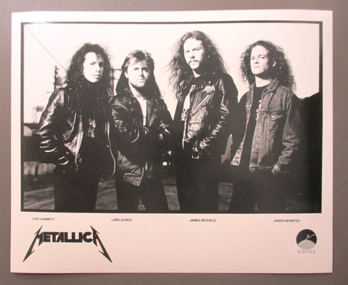 Metallica black & white 8X10 glossy promo photo in leather jackets !