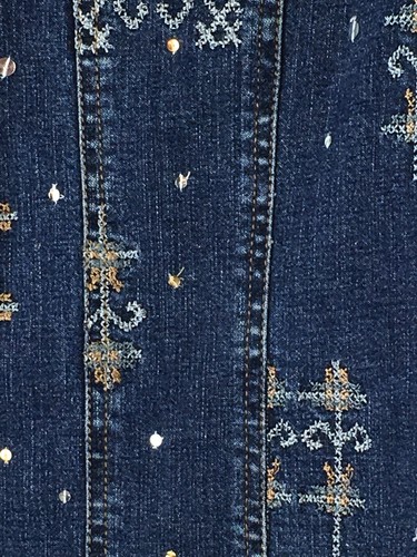 New With Tags Ios Women's Size Large Denim Jacket Lots of Embroidery Details - Picture 7 of 8