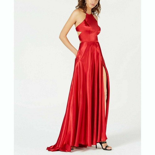 Blondie Nites Juniors Tie-Back Evening Gown, Red, Size 0 - 第 1/3 張圖片