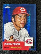 2022 TOPPS CHROME PLATINUM BLUE PRISM REFRACTOR JOHNNY BENCH REDS #161