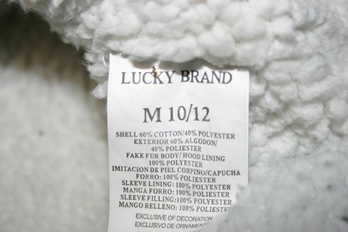 Lucky Brand fleece hoodie youth medium sweater full zip kids 10 12 - Picture 7 of 11