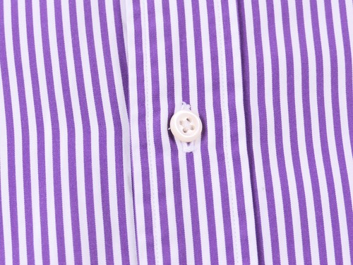 Polo Ralph Lauren Custom Fit Purple Bengal Stripe Button Down Casual Shirt L - Picture 6 of 8